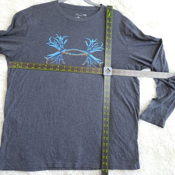 Under Armour Mens Gray Long Sleeve Tee Hunting Antler Graphic Size Lg - Picture 3 of 7